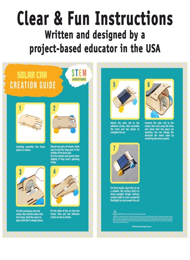 STEM Inventions Solar Powered Car Kit (10-Pack) - Build-Your-Own Wooden Solar Vehicles for Kids, STEM Engineering Project Kits for Classroom, Renewable Energy Science Experiments - Image 5